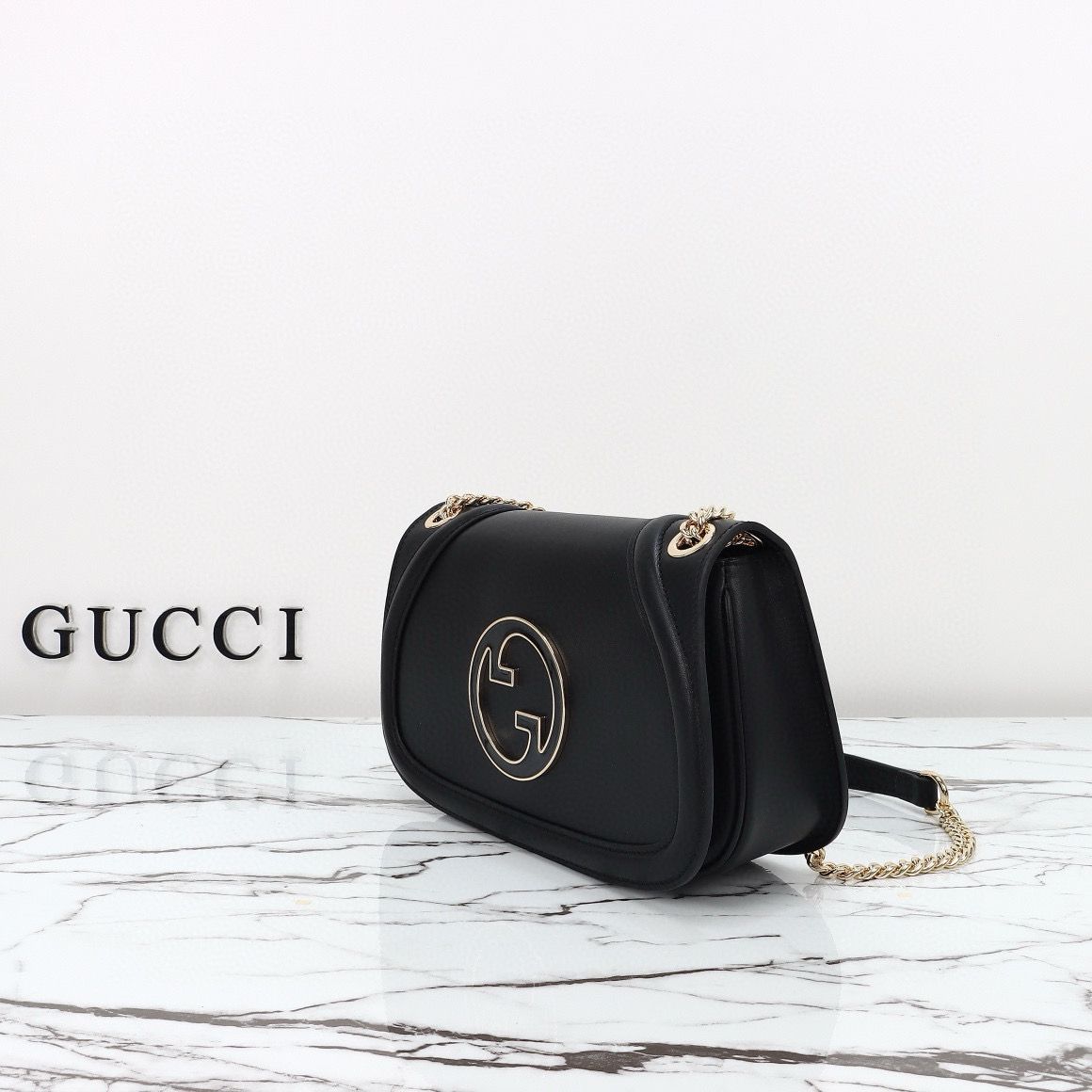 GUCCI BLONDIE SMALL SHOULDER Original Leather Bag 815715 black