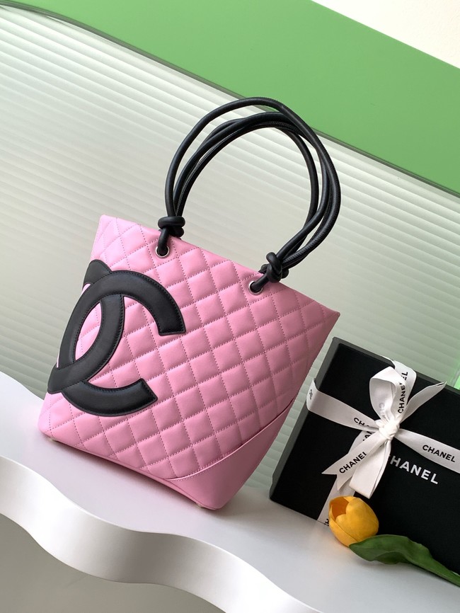 Chanel Sheepskin Shoulder Bag AS6336 pink&black