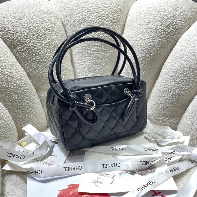 Chanel Sheepskin TOP HANDLE BAG AS8012 black&paint