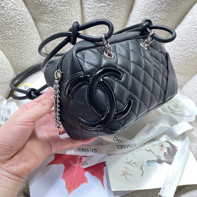 Chanel Sheepskin TOP HANDLE BAG AS8012 black&paint