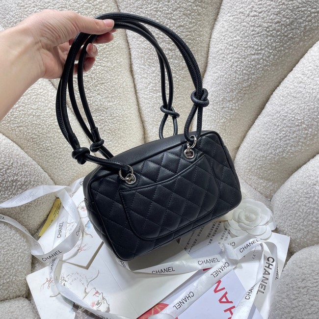 Chanel Sheepskin TOP HANDLE BAG AS8012 black&white