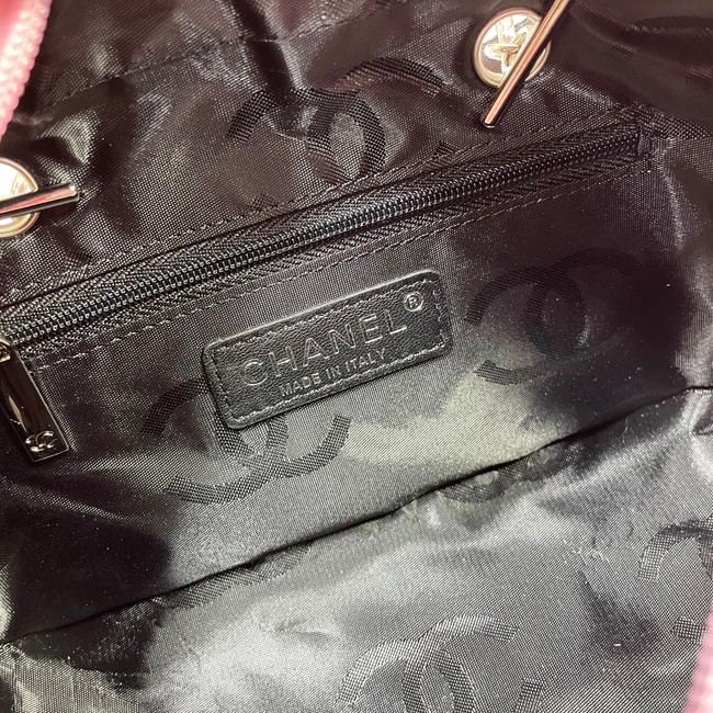 Chanel Sheepskin TOP HANDLE BAG AS8012 pink&black