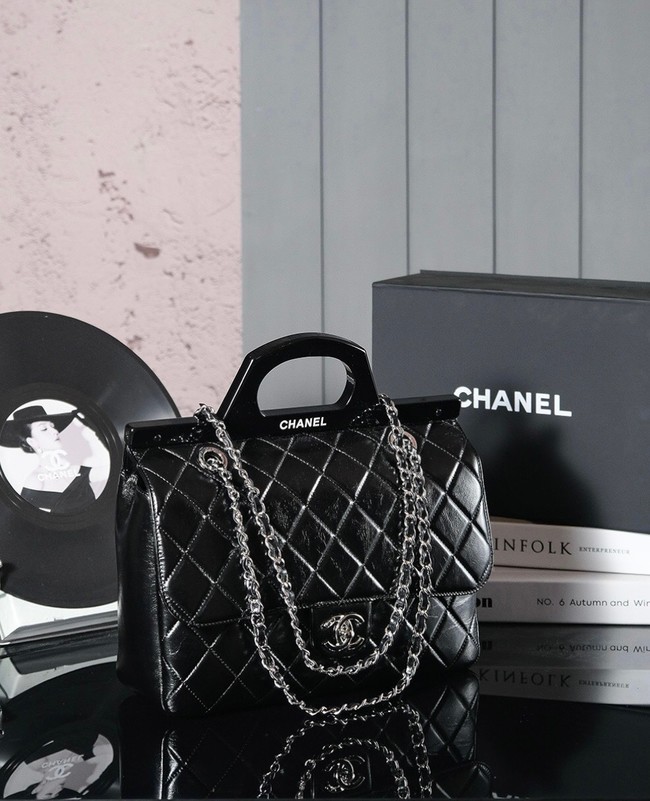 Chanel Sheepskin Tote Bag AS8021 black