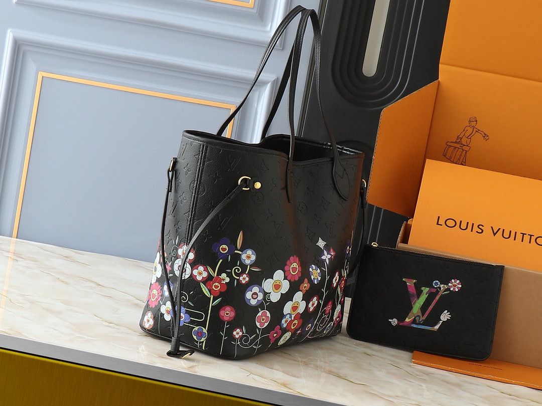 Louis Vuitton LV x TM Neverfull MM M13675 Black