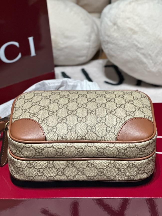 GUCCI GG EMBLEM MEDIUM CROSSBODY BAG 821160 Brown