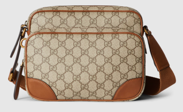 GUCCI GG EMBLEM MEDIUM CROSSBODY BAG 821160 Brown