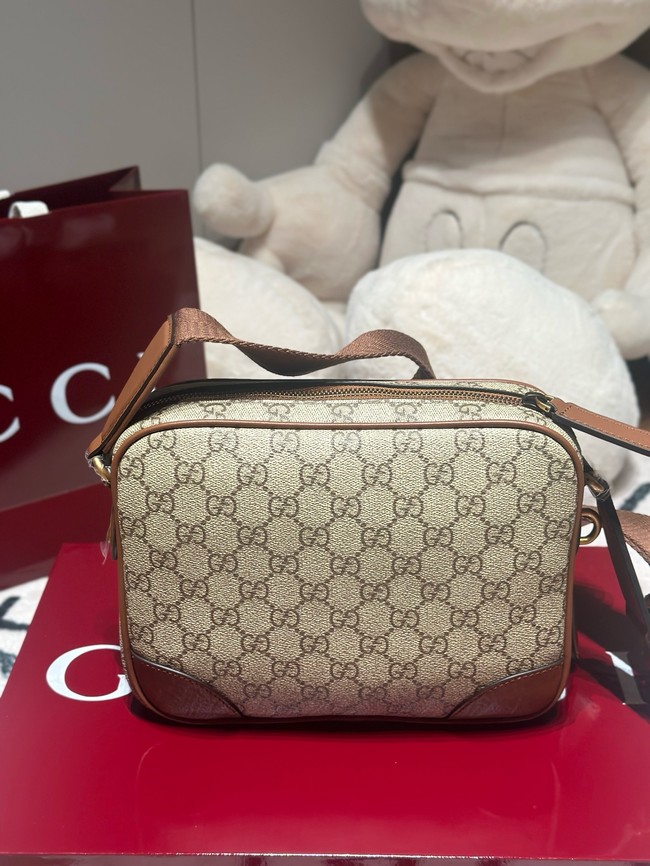 GUCCI GG EMBLEM MEDIUM CROSSBODY BAG 821160 Brown