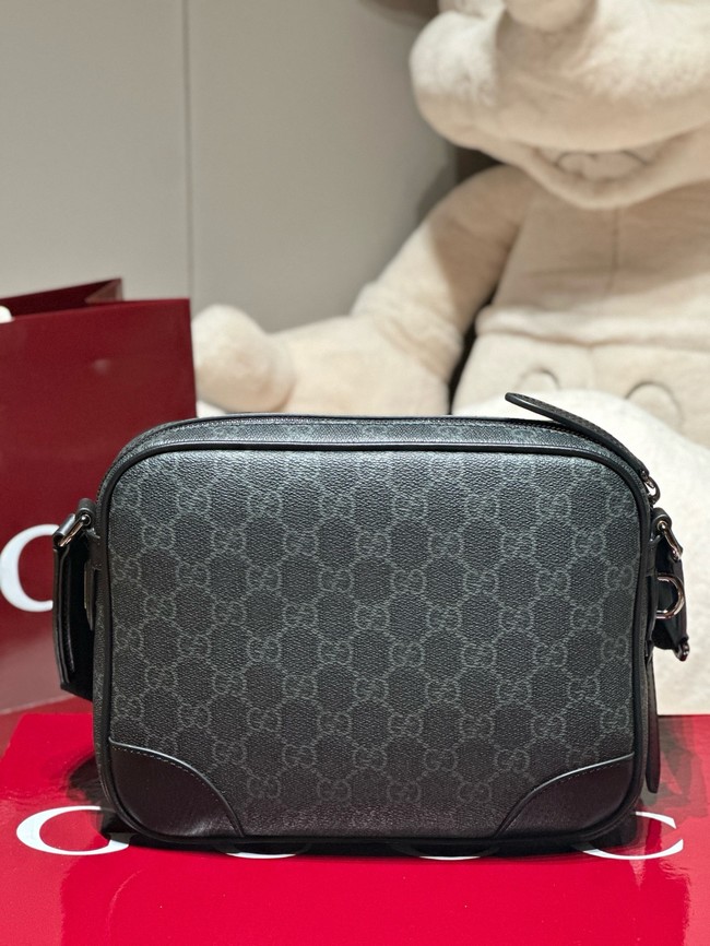 GUCCI GG EMBLEM MEDIUM CROSSBODY BAG 821160 black