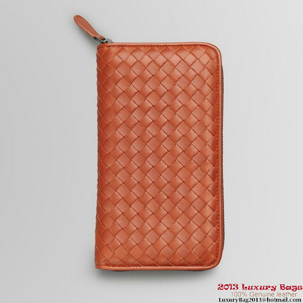 Bottega Veneta 275064 V001N 6314 Intrecciato Nappa Zip Around Wallet Rust