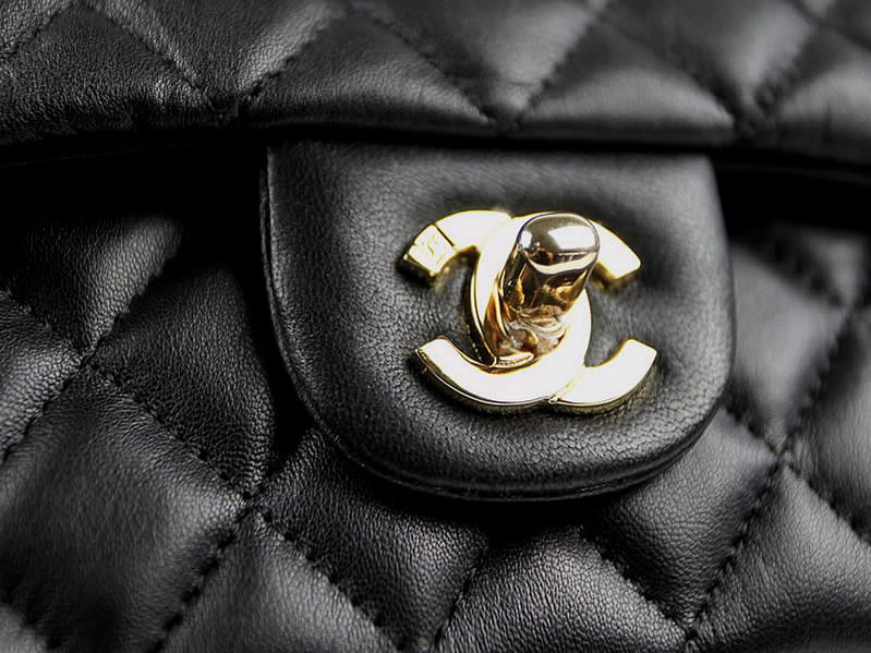 Chanel 2.55 Series Original Leather Flap Bag A01112 Black Golden