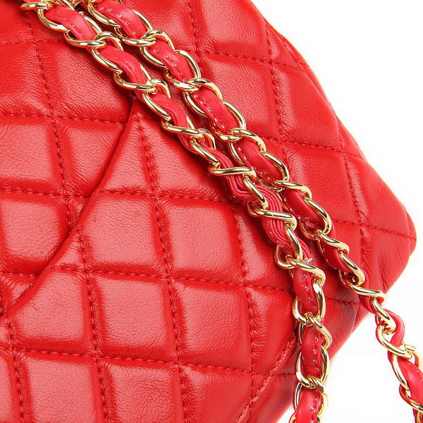 Chanel 2.55 Series Flap Bag A01112 Red Leather Golden Hardware