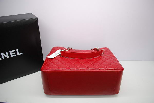 Chanel GST Caviar Leather Coco Bag A36092 Red Silver