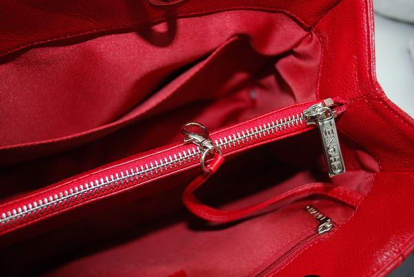 Chanel GST Caviar Leather Coco Bag A36092 Red Silver