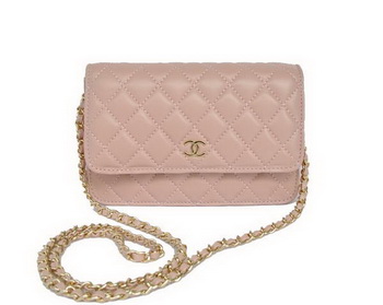 Chanel Lambskin Leather Flap Bag A33814 Pink Gold