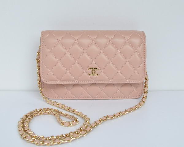 Chanel Lambskin Leather Flap Bag A33814 Pink Gold