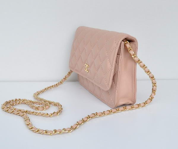 Chanel Lambskin Leather Flap Bag A33814 Pink Gold