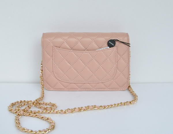 Chanel Lambskin Leather Flap Bag A33814 Pink Gold