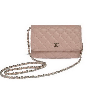 Chanel Lambskin Leather Flap Bag A33814 Pink Silver