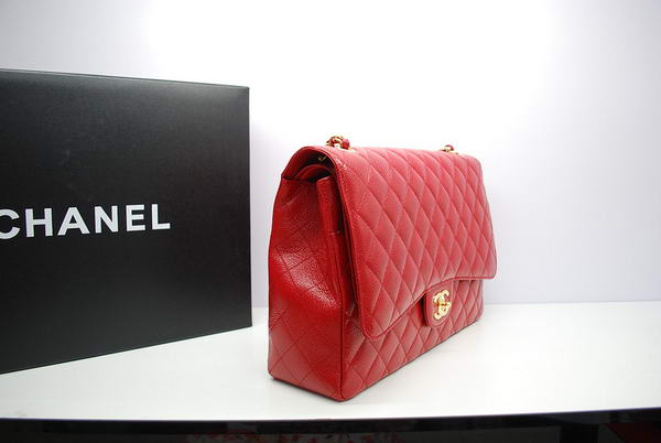 Chanel Maxi Double Flaps Bag A36098 Red Original Caviar Leather Gold