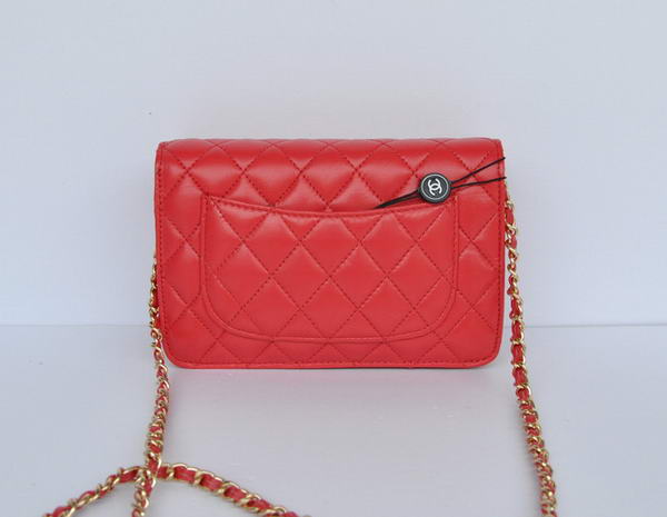 New Color Chanel A33814 Red Sheepskin Leather Flap Bag Gold