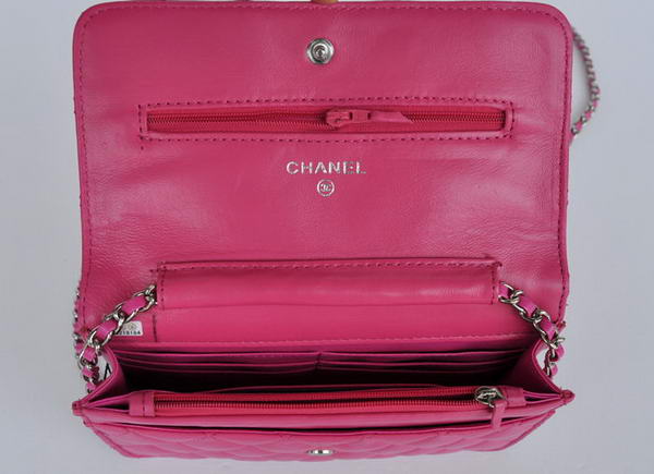 New Color Chanel A33814 Rosy Sheepskin Leather Flap Bag Silver