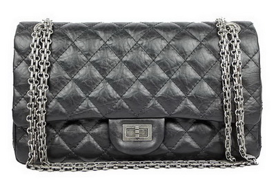 Chanel Classic Flap Bag A37587 Original Leather Black Silver