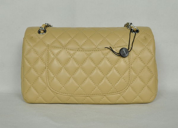 Chanel Classic Flap Bag 1112 Apricot Leather Silver Hardware