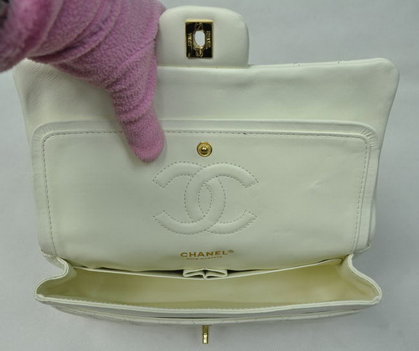 Chanel Classic Flap Bag 1112 Beige Leather Golden Hardware