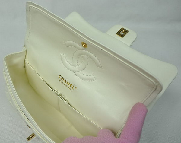 Chanel Classic Flap Bag 1112 Beige Leather Golden Hardware