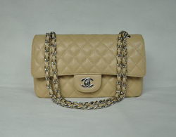 Chanel 2.55 Quilted Flap Bag 1112 Apricot with Silver Hardware