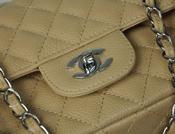 Chanel 2.55 Quilted Flap Bag 1112 Apricot with Silver Hardware