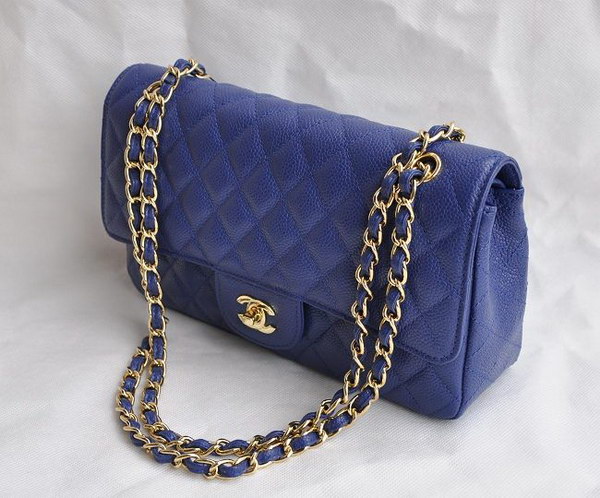 Chanel 2.55 Quilted Flap Bag 1112 Deep Blue with Gold Hardware