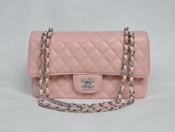 Chanel 2.55 Quilted Flap Bag 1112 Pink with Silver Hardware