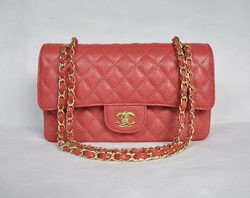 Chanel 2.55 Quilted Flap Bag 1112 Red with Gold Hardware