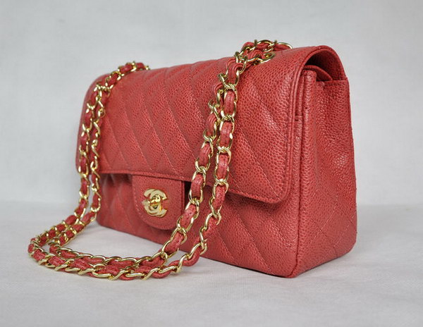 Chanel 2.55 Quilted Flap Bag 1112 Red with Gold Hardware