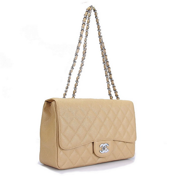 Chanel Caviar Leather Flap Bag A28600 Apricot