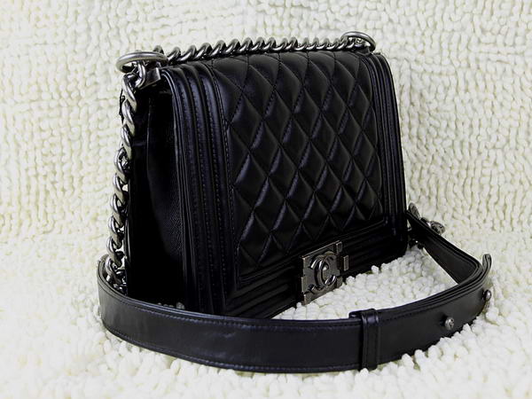 Hot Style Chanel A67025 Le Boy Flap Shoulder Bag In Black Sheepskin Leather