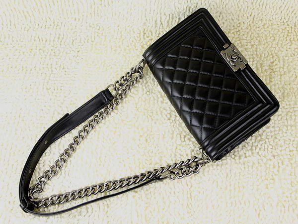 Hot Style Chanel A67025 Le Boy Flap Shoulder Bag In Black Sheepskin Leather