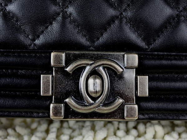 Hot Style Chanel A67025 Le Boy Flap Shoulder Bag In Black Sheepskin Leather