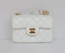 Chanel Classic White Lambskin Golden Chain Quilted Flap Bag 1115