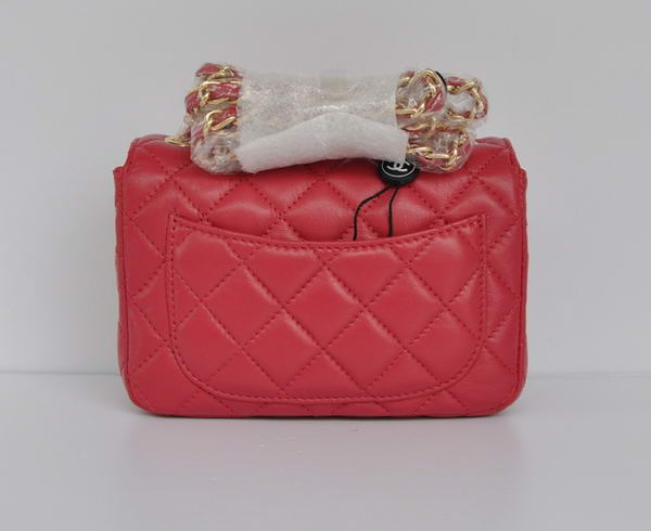 Cheap Chanel Classic mini Flap Bag 1115 Rose Sheepskin Golden Hardware