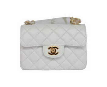 Cheap Chanel Classic mini Flap Bag 1115 White Sheepskin Golden Hardware