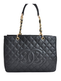 Cheap Chanel Classic CC Shopping Bag A20995 Black Lambskin Golden