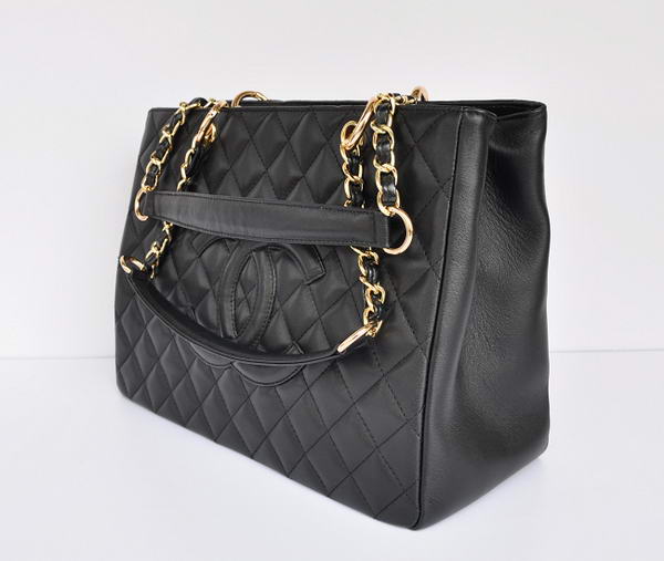 Cheap Chanel Classic CC Shopping Bag A20995 Black Lambskin Golden