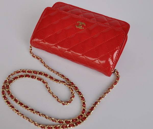 Cheap Chanel Mini Flap Bag A33814 Red Patent Golden