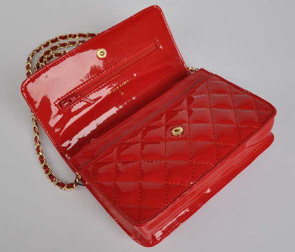 Cheap Chanel Mini Flap Bag A33814 Red Patent Golden