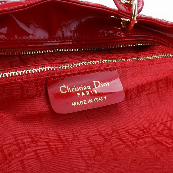 Dior Tote Bags Patent Leather Red 44561