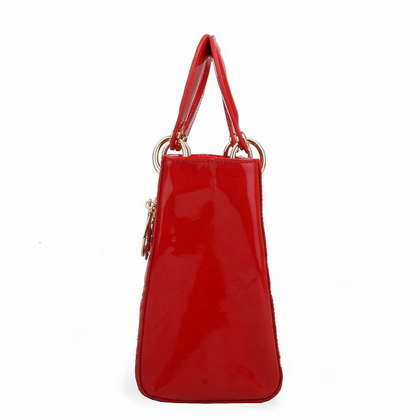 Dior Tote Bags Patent Leather Red 6301