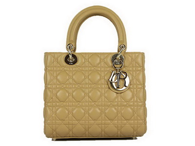 Christian Dior Lambskin Bags Lady Dior Bag CAL44550 Beige Golden