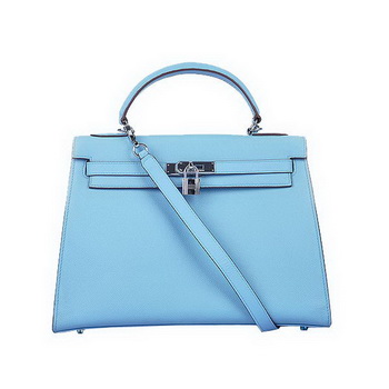 Hermes Kelly 32cm Bags Togo Leather Light Blue